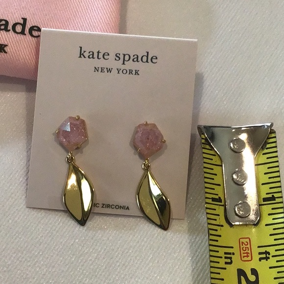Kate Spade Pink Floral Facet Drop Earrings - Picture 4 of 4